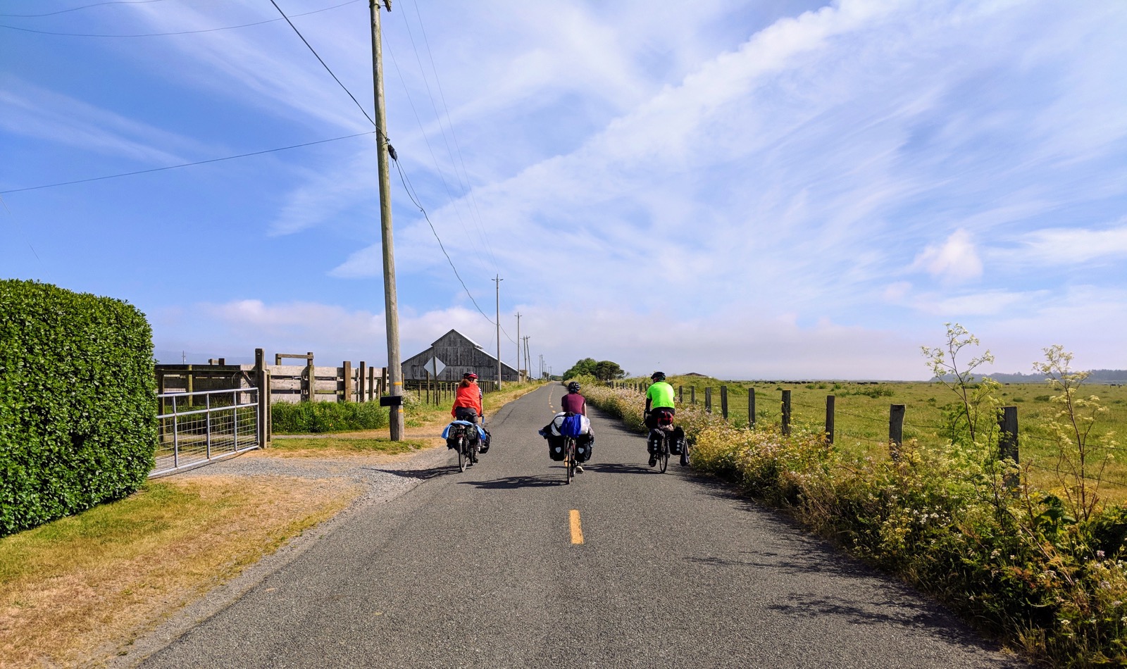 Riding in to Arcata
