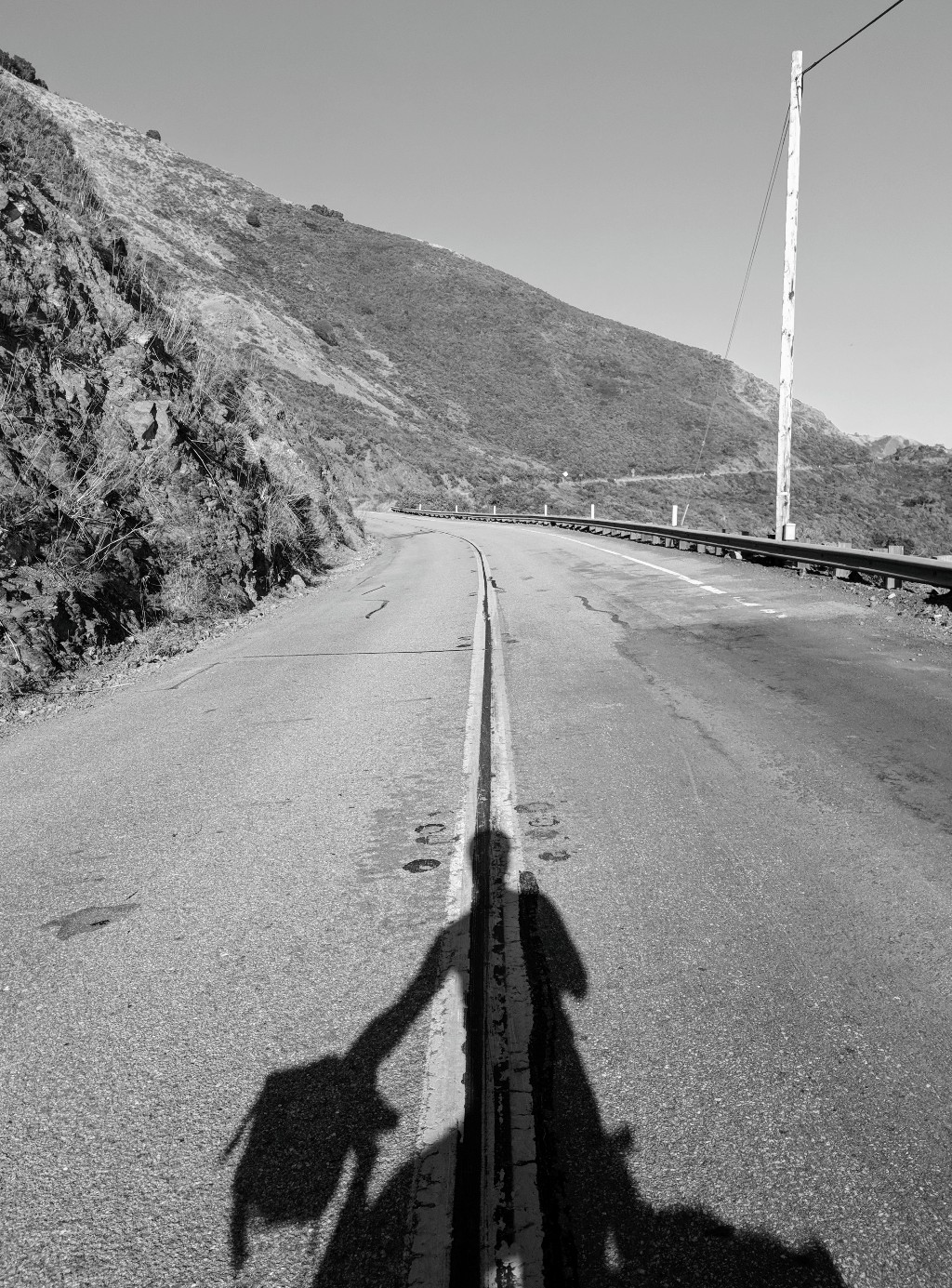 Alone on the closed road